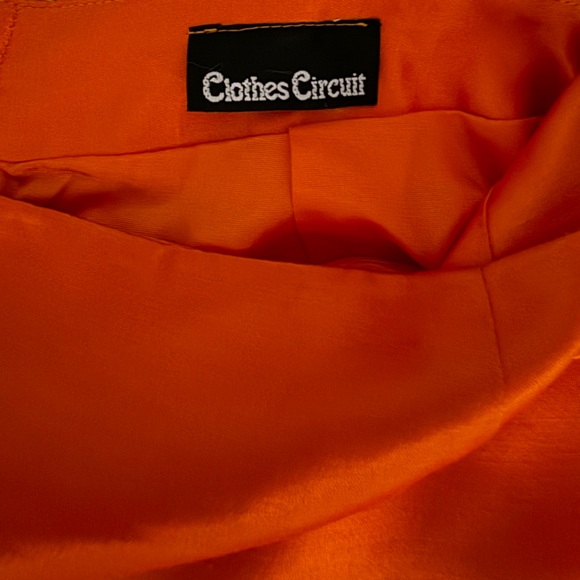 Bright Orange Silk Mini Skirt - Picture 3 of 3